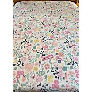 Pottery Barn Kids Sasha's Garden Duvet Full Queen + 2 Shams Organic Cotton Pink